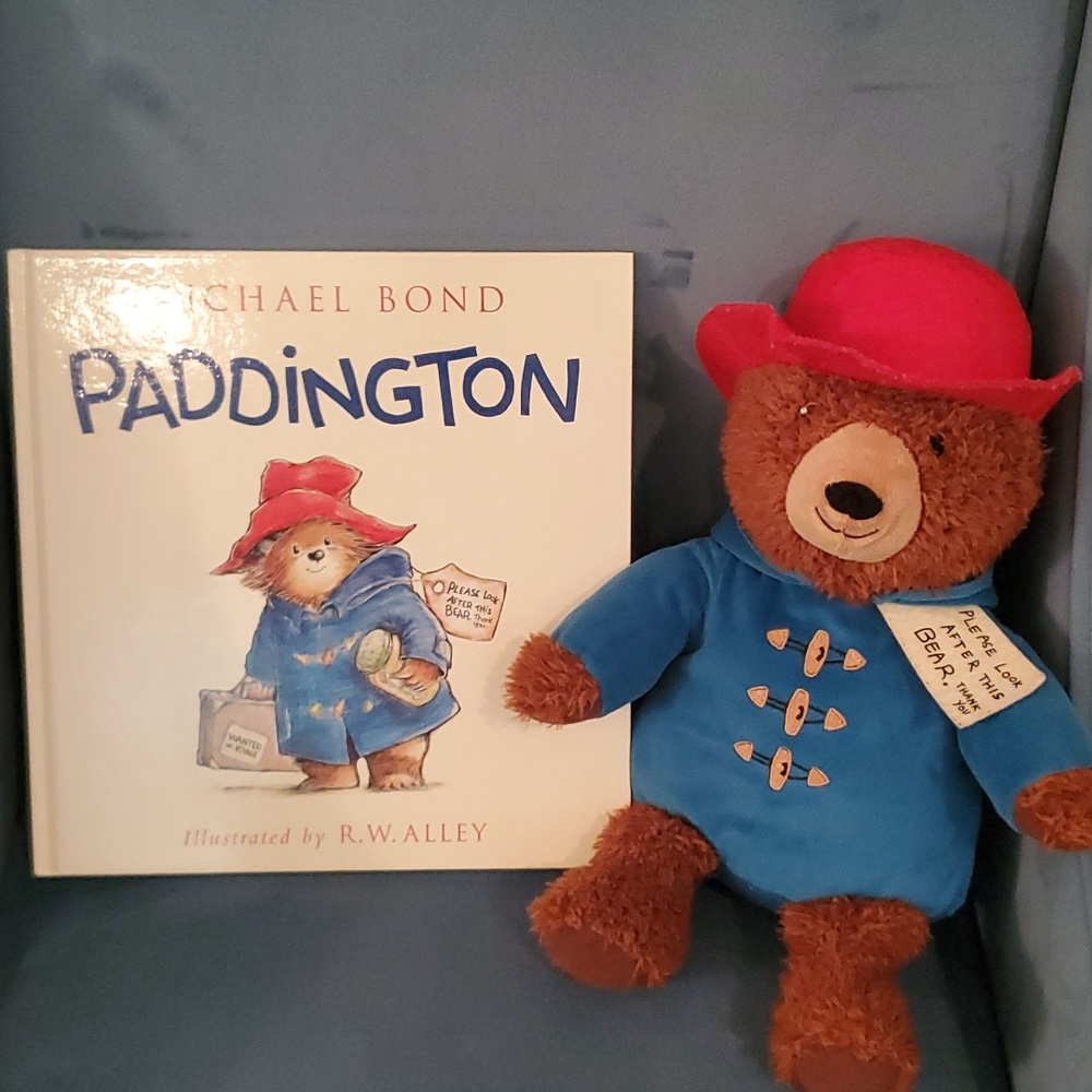 Paddington bear plush and book